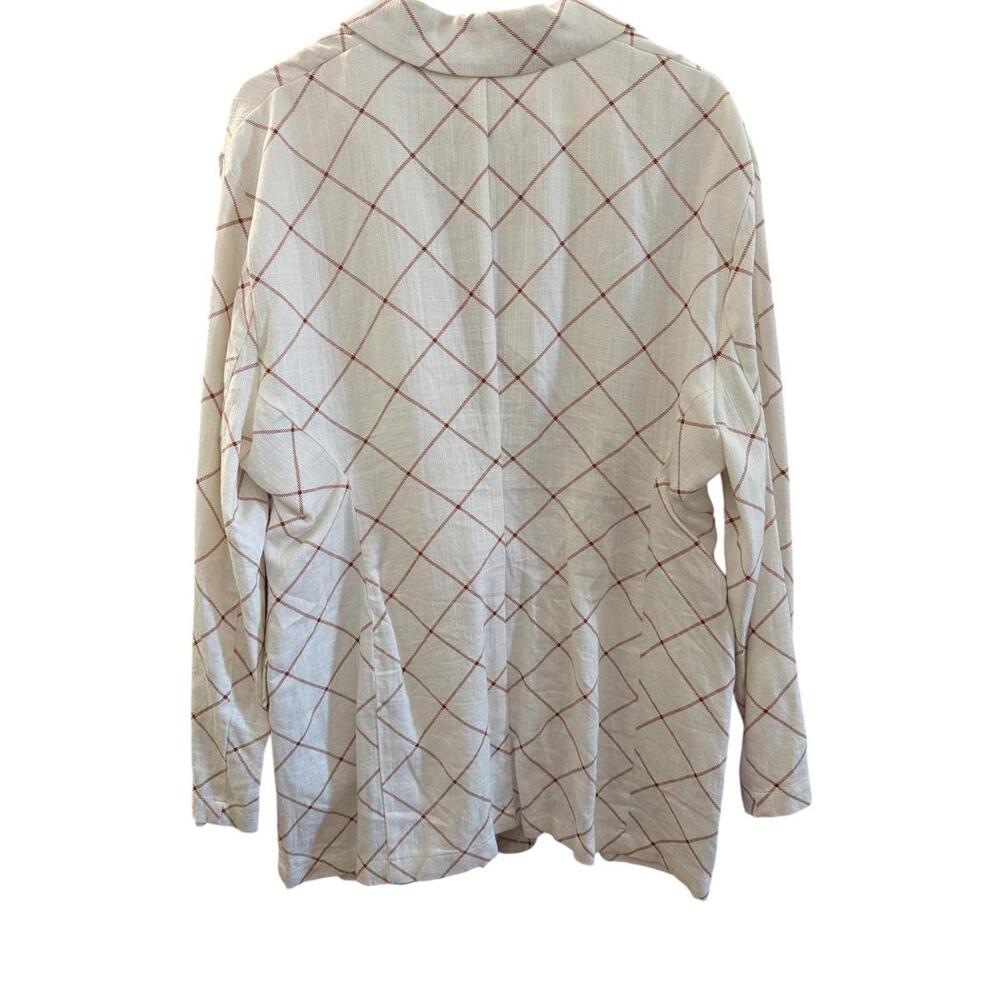 ASOS DESIGN linen grid check suit blazer in cream size US 14‎ UK 18 - Picture 5 of 5